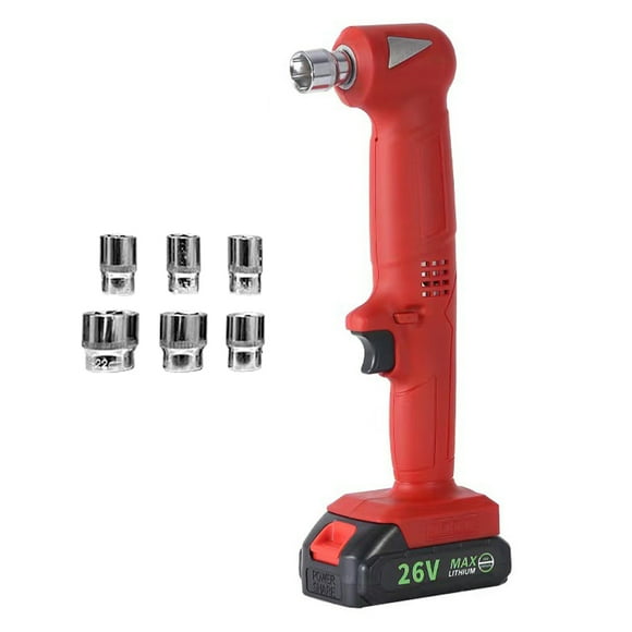 Cordless 90-Degree Right Angle Impact Wrench with 6.35mm Chuck, 500Nm Torque, Brush Motor, Air-Cooled Heat Dissipation, 30mm Slim Head for Narrow Spaces, 21V 7500mAh Lithium-Ion Battery, 110V US
