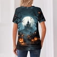 thumbnail image 6 of Domuza Womens Halloween Shirts Casual V Neck Short Sleeve Holiday Henley T-Shirts Fall Funny Novelty Graphics Retro Button Up Pullover-B 3XL, 6 of 6