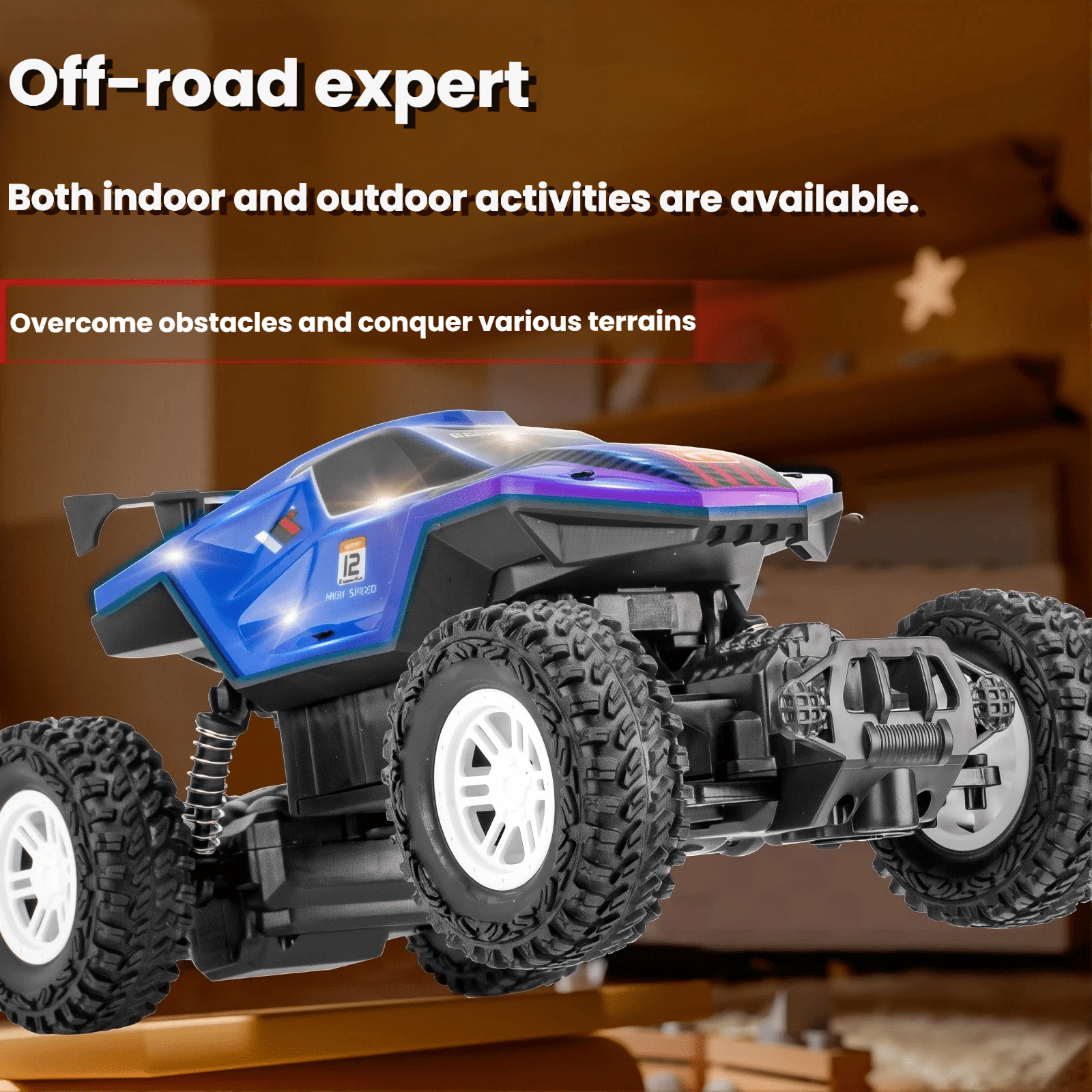 ZOGYMOZ Monster Truck Rc Cars, 2.4 GHz All-Terrain Remote Control Car, 20KM/H Off-Road Vehicle with 2 Battery