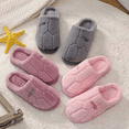 thumbnail image 3 of Pantuflas de algodón para mujer, amantes del otoño y el invierno, hogar, hogar, cálidas, antideslizantes, de felpa, fondo grueso, pantuflas de algodón para interior para hombre, 3 of 6