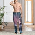 thumbnail image 5 of Uemuo Boat Lighthouse Storm Waves Pattern Men's Wide Leg Palazzo Lounge Pants with Pockets Light Weight Loose Comfy Casual Pajama Pants-Large, 5 of 9