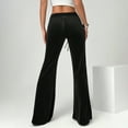 thumbnail image 4 of KDDYLITQ Velvet Pants for Women High Waisted Flare Wide Leg Trousers Velour Drawstring Joggers Thermal Trendy Jeans with Pocket Black XL, 4 of 8