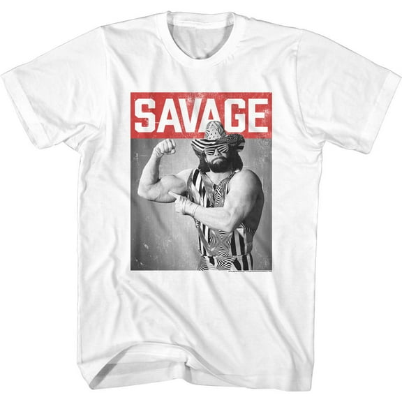 Macho Man Savage Man White Adult T-Shirt