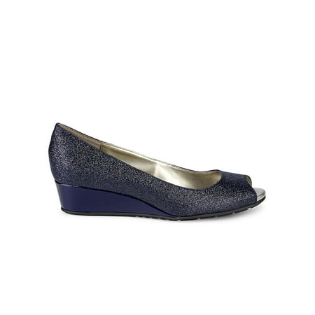 Candra Peep-Toe Demi-Wedge Pumps