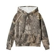 thumbnail image 2 of Grblisyd Cute Camo Hoodies for Teen Girls Dressy Casual Long Sleeve Oversized Trendy Maple Leaf Print Hooded Sweatshirts Essentials 2025 Fall Sweaters Brown 160, 2 of 5