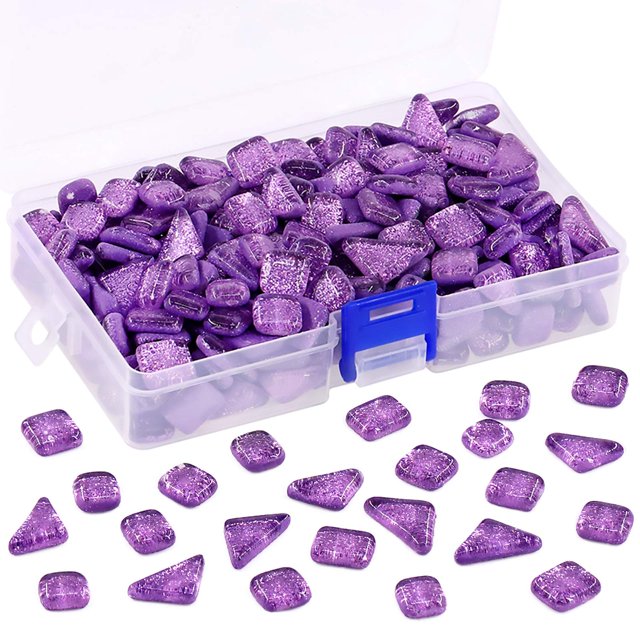 Kit de mosaicos de cristal morado brillante de 450 g, de Tile Sweet