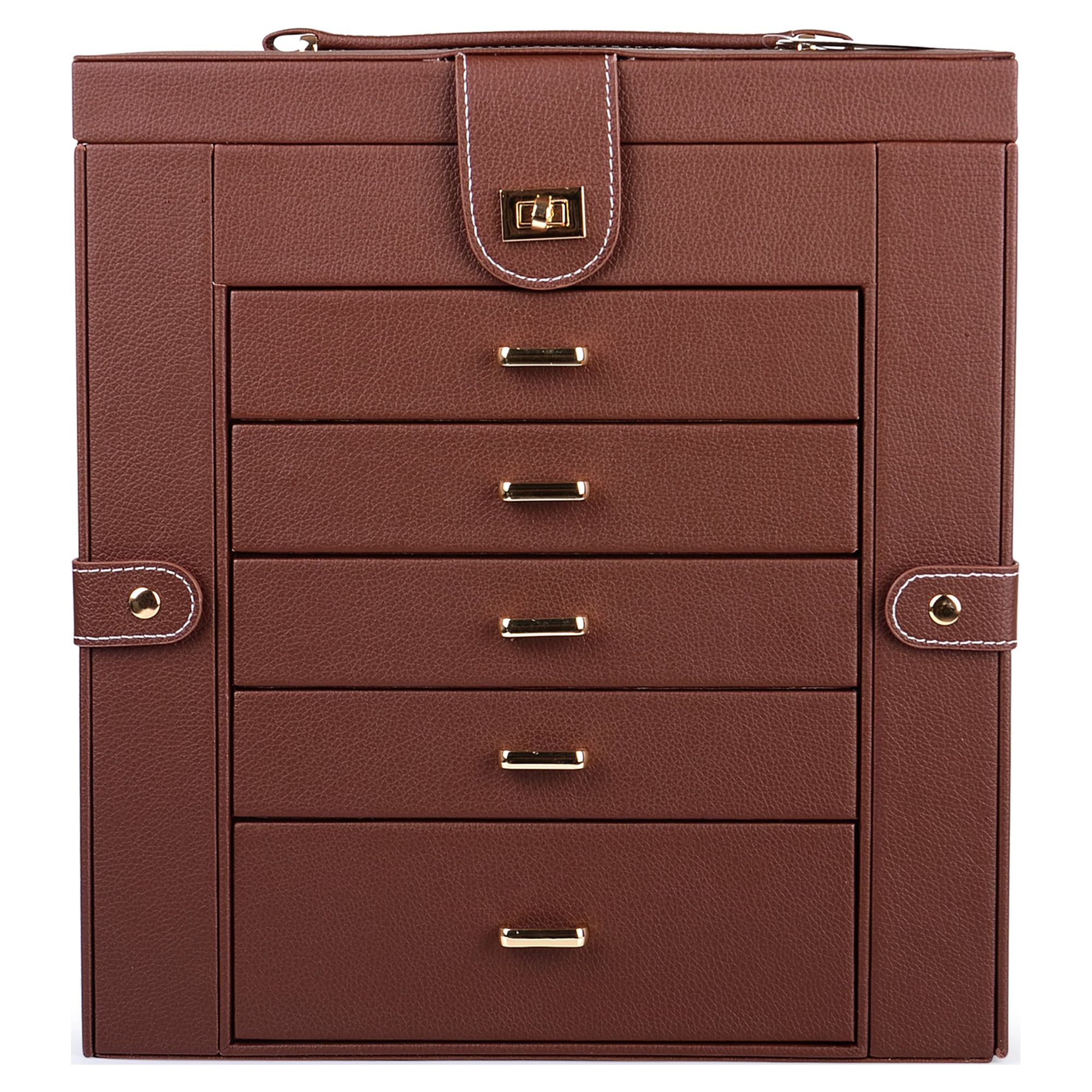 Huge Leather Jewelry Box / Case / Storage LJC-SHD5BN (Brown)