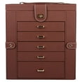 thumbnail image 3 of Huge Leather Jewelry Box / Case / Storage LJC-SHD5BN (Brown), 3 of 5