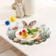 thumbnail image 5 of Manteles individuales de conejito de Pascua | Tapete de mesa redonda de lino, multicolor, 14,96" | Filo de encaje, resistente al desvanecimiento, fácil de cuidar | Decoración de mesa de primavera y, 5 of 6