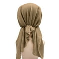 thumbnail image 3 of Weikingp Bandanas for Women Cancer Head Hat Cap Ethnic Bohemian Pre Tied Braid Hair Cover Wrap Turban Headwear Hat Head Scarf Headbands for Women Hair Ties (Clearance) Khaki Polyester,Spandex, 3 of 6