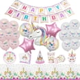 thumbnail image 4 of Globo de unicornio de 32 pulgadas, juego de globos de aluminio con números, decoración para fiesta de cumpleaños, vajilla desechable de unicornio para niños, suministros para fiesta de Baby Shower, 4 of 5
