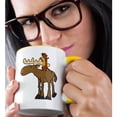 thumbnail image 2 of 3drose, Cute Funny Unique Sea Otter Riding Moose Cartoon, 11oz Two-tone Yellow Mug, 2 of 6