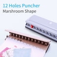 thumbnail image 3 of Handheld DIY Mushroom 12 Holes Punch Puncher Cortador de papel con regla 6 hojas Capacidad de p KW-trio Perforador, 3 of 7