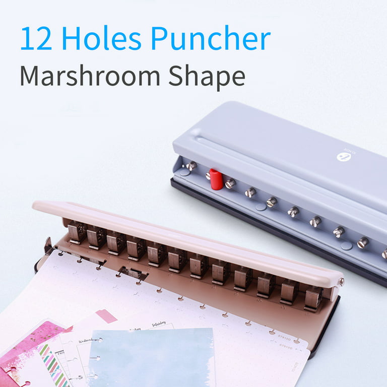 Enjoy Myself Discbound Hole Punch, 4 Holes Mushroom Paper Punch for Disc  Bound Planner (Pink)