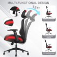 thumbnail image 4 of XJ-HOME Ergonomic Office Chair, Home Office Desk Chair, Comfortable Gaming Chair with Lumbar Support, High Back Desk Chair with 3D Adjustable Armrest & Headrest, 360° Swivel Computer Desk Chair, Red, 4 of 8