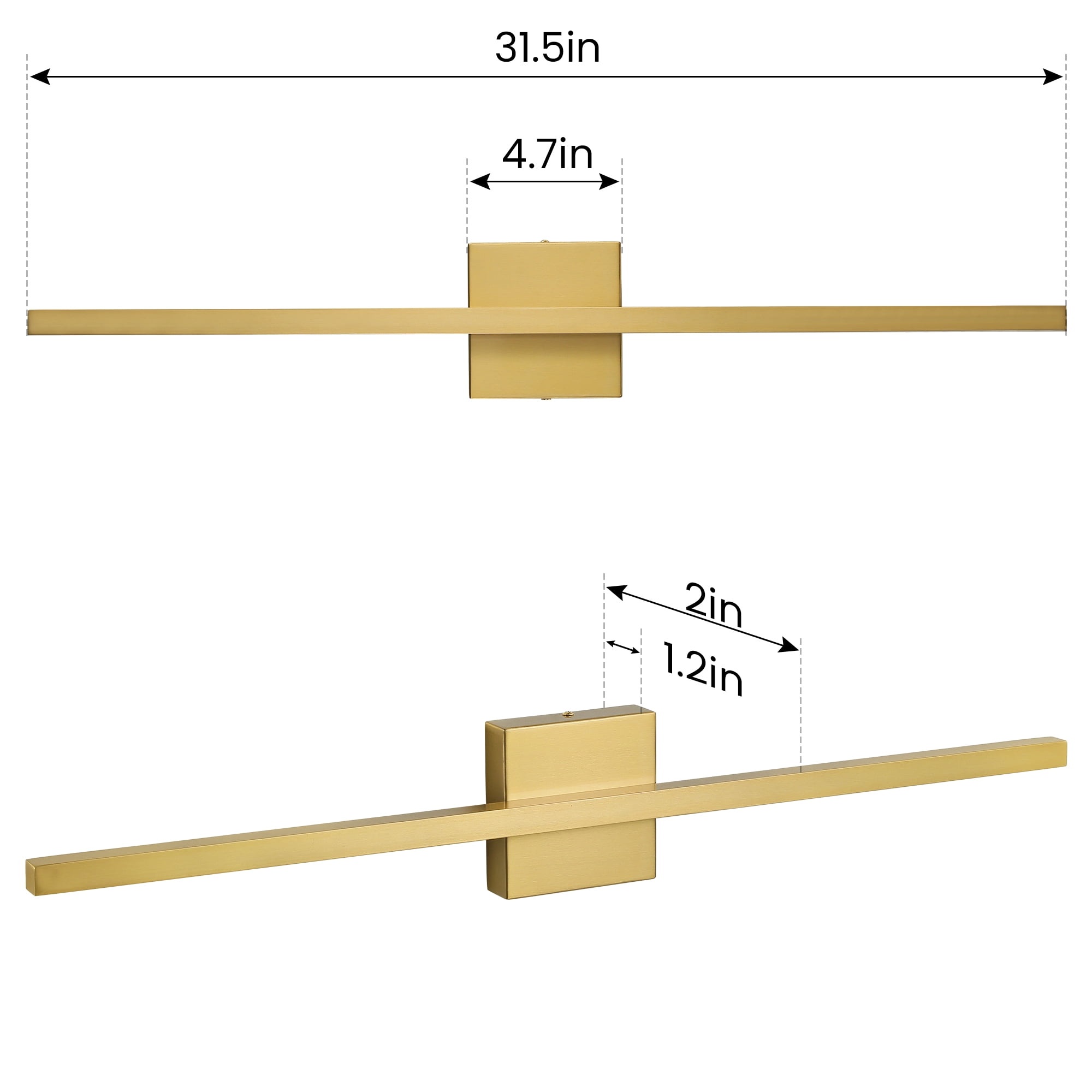 Vanity Light for Bathroom Lighting Fixtures Over Mirror Dimmable Integrated LED 32 inch Modern Vanity Lights Gold Bathroom Light Bar Bath Wall Sconce