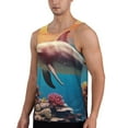 thumbnail image 2 of Logiee Underwater Plant Dolphin Print Men's Workout Tank Top,Quick Dry Workout Tank Top,Gym Muscle Tee,Fitness Bodybuilding Sleeveless T Shirt-Large, 2 of 7