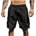 thumbnail image 2 of pstuiky Pantalones cortos deportivos, Pantalones cortos deportivos y casuales para hombre, de verano, holgados, con bolsillos grandes, talla grande, de cinco cuartos Pantalones cortos de baloncesto, 2 of 3