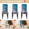 thumbnail image 2 of Snowman Chair Covers Set of 4, Stretchable Dining Chair Slipcovers with Pink Cherry Blossoms for Christmas Holiday Décor, 2 of 8