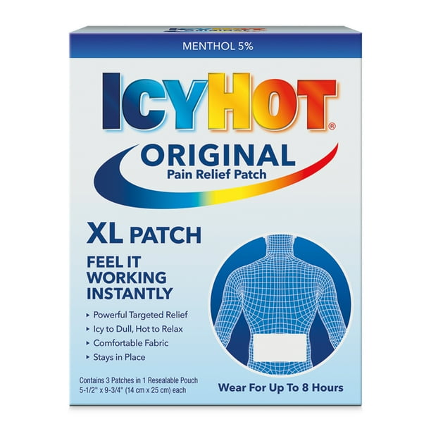 Icy Hot Original XL Pain Relief Patch (3 Count) for Back and Large