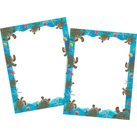 UPC: 0704068042049 | Barker Creek Designer Computer Paper 100 Sheet Set  Kai Ola Sea Turtle  Decorative Paper  Stationery  8.5  x 11   100 sheets  Home  School  and Office Supplies (4204)