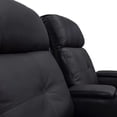 thumbnail image 3 of Valencia Verona Power Headrest Edition Home Theater Seating | Premium Top Grain Grade 9000 Leather, Power Headrest & Recliner, LED Cup Holders & Ambient Base Lighting (Row of 2, Black), 3 of 5