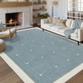 thumbnail image 3 of Garvee 10'x14' Modern Bordered Area Rug Geometric Carpet with Non Slip Backing, Contemporary Cross Motifs Dot Rug Washable Rug for Living Room Bedroom Home Decor, Blue, 3 of 10