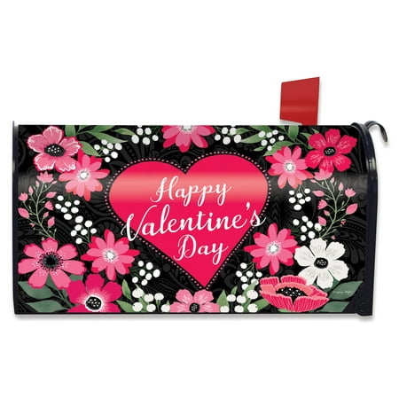 Happy Valentine's Floral Magnetic Mailbox Cover Love Heart Briarwood Lane