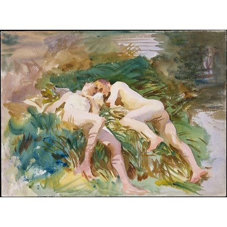 Tommies Bathing Poster Print by John Singer Sargent (American Florence 1856  “1925 London) (18 x