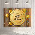 thumbnail image 5 of Round Happy 65th Birthday Banner with Balloons and Confetti Background Party Supplies Photography Props Birthday Decoration Backdrop Decor, 5 of 7