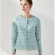 thumbnail image 4 of Chaqueta corta ajustada sin cuello para mujer, Chaqueta corta ajustada con cuello redondo de talla grande, estilo delgado, 4 of 5