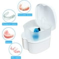 thumbnail image 2 of Colorful Denture Bath Case with Brush, Denture Cup Soaking Holder False Teeth Container Mouth Guard Storage Case Cleaning with Lid Waterproof, 2 of 8