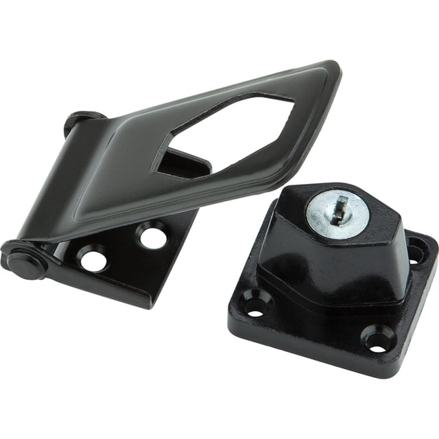 Cerradura con llave National Hardware, acero negro, 9 cm de largo, 1 paquete