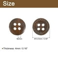 thumbnail image 2 of Uxcell 50Pack Wooden Buttons, 12.5mm 4 Hole Round Wood Sewing Button, Dark Brown, 2 of 4
