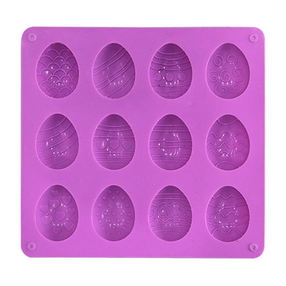 Easter Egg Mold, 12 Cavity Easter Egg Silicone Molds for Chocolate, Easter Chocolate Silicone Mold Silicone Egg Molds for Easter Decorations Hearthweave