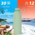 thumbnail image 5 of Botella de agua - Termo de acero inoxidable - Botella de acero inoxidable para bebidas - Petaca para adultos - Doble pared - 500 ml - Vegetal, 5 of 5