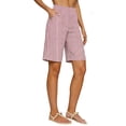 thumbnail image 2 of YueHuiYing Womens Bermuda Golf Shorts Inseam - Quick Dry Active Shorts with Pockets Athletic and Breathable, 2 of 5