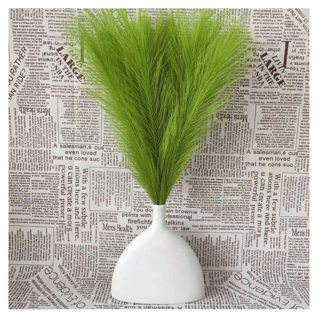 Faux Pampas Grass Fluffy Artificial Fake Plants Bulrush Reed Vase