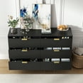 thumbnail image 6 of Fluted 6 Drawer Dresser, 6 Drawer Double Dresser , Chest of Drawers for Closet, Living Room, Hallway, 6 of 10