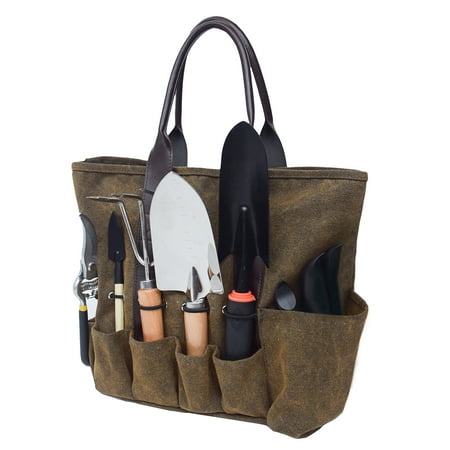 

Garden Tool Bag Gardening Kit Tote Bag Home Organizer Gardening Tool Kit Holder Lawn Yard Storage Bag Carrier with Ergonomic Handle 7 Pockets