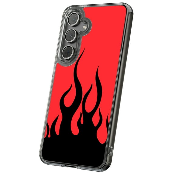 For Samsung Galaxy S23, Hybrid Clear, Fire Flames Print, USA