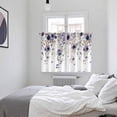 thumbnail image 3 of Purple Flowers Kitchen Curtains Window Panels, Spring Floral Elegant Pastoral Watercolor Insulated Window Treatment Curtain, Grommet Curtains for Bedroom/Living Room/Bathroom, 2 Piece 52"Wx72"L, 3 of 8