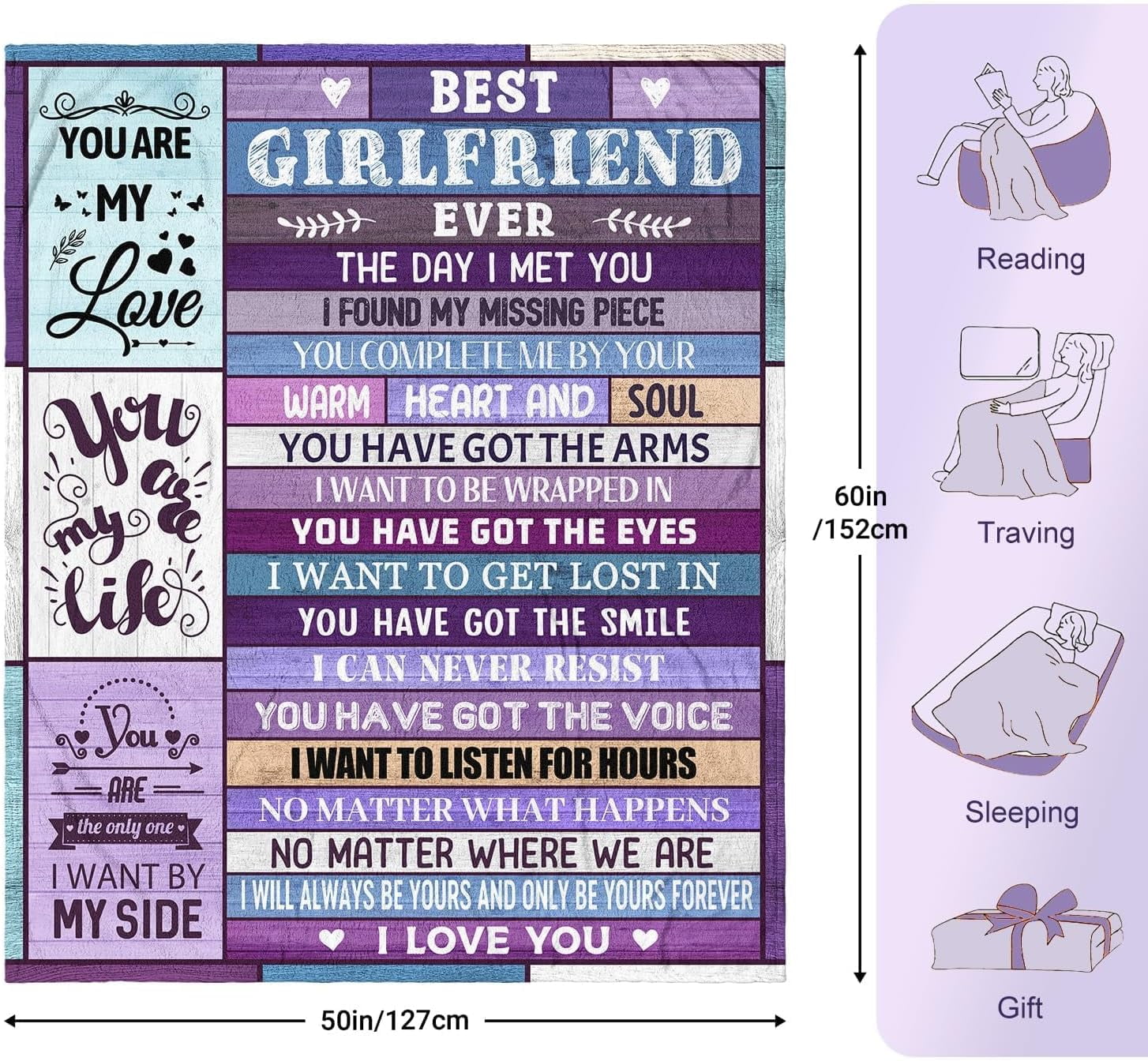 Gifts for Girlfriend, Girlfriend Mothers Day Blanket Gifts Girlfriend Birthday Gifts, Romantic Girlfriend Gifts from Boyfriend, Girlfriend Gift Ideas, for Girlfriend