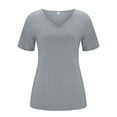 thumbnail image 3 of MKLEKYY Playeras Mujer Camisetas De Verano Para Mujer, Camisetas De Manga Corta Estampadas, Blusas Informales De Trabajo Con Cuello Redondo Y Botones. Talla XL, 3 of 3