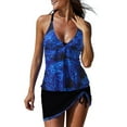 thumbnail image 1 of TopLLC Womens Plus Size Tankini Swimsuits with Skirt Two Piece Ruched Bathing Suits Floral Push Up Beach Swimwear, 1 of 7