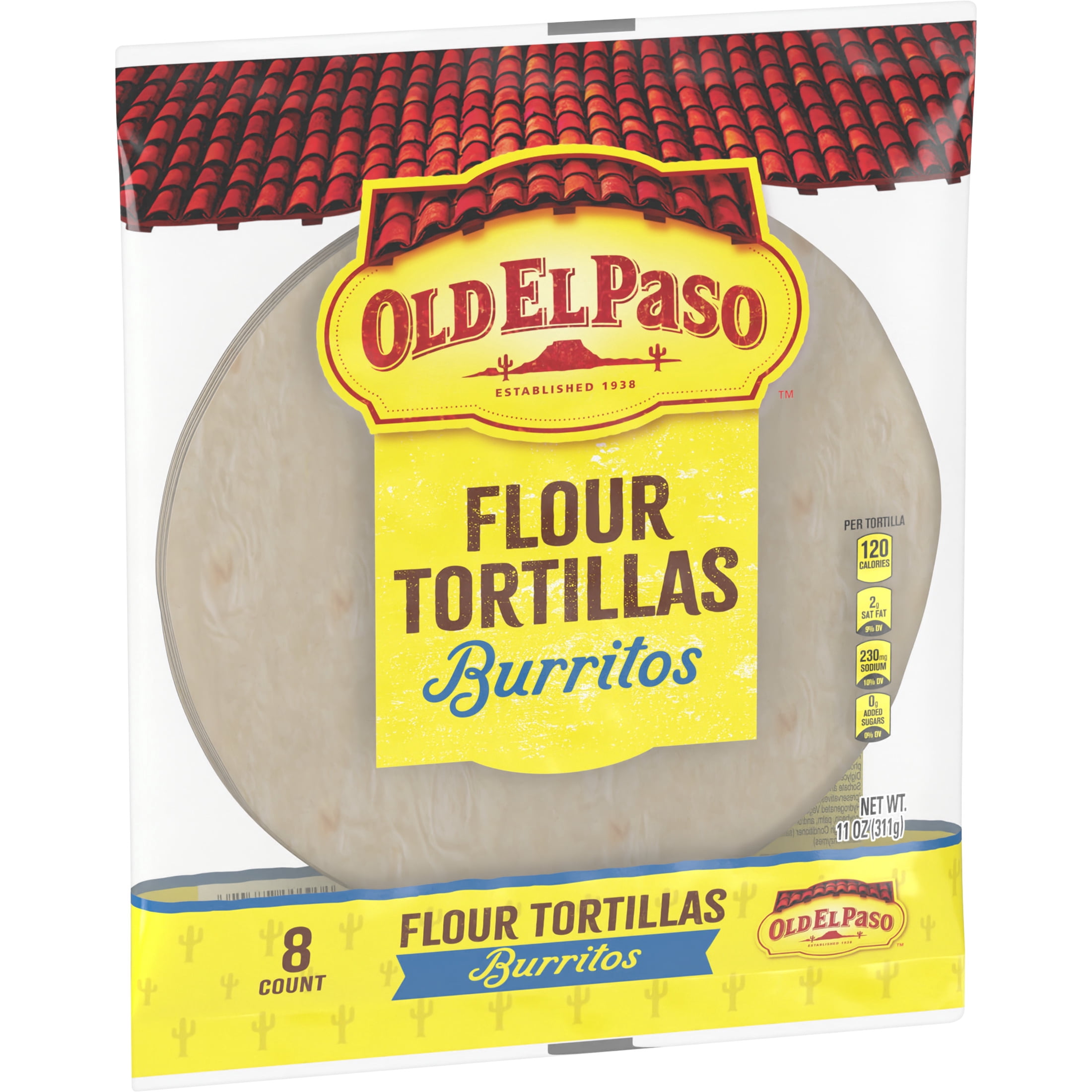 (2 pack) Old El Paso Flour Tortillas for Burritos (8 Count)