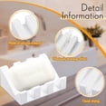 thumbnail image 3 of Jabonera de silicona, jabonera autodrenante, barra de cascada para ducha, bandeja para jabonera con drenaje, protector de jabón para accesorios de cocina y baño (blanco brillante, 2) brillar Electrónica, 3 of 5