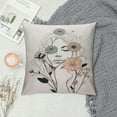 thumbnail image 2 of HENGT  Mid Century Pillow Covers  Abstract Face Throw Boho Decorative Minimalist Woman Body Line Pillowcase Floral Plants Cushion Case for Home Outdoor Yard Abstract Line Woman, 2 of 5