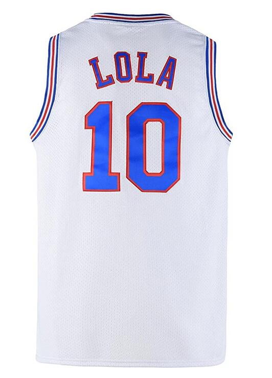 Men's Basketball Jersey #10 Lola Space Movie Jerseys 90S Hip Hop Stitched Clothing White/Black S-XXXL 