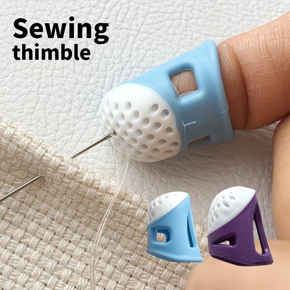 6pcs/set Sewing Thimble Protective Tips Silicone Material Anti-Puncture Hand Sewing Accessories Suitable for Embroidery Thimble Cross Stitch Sewing Tool